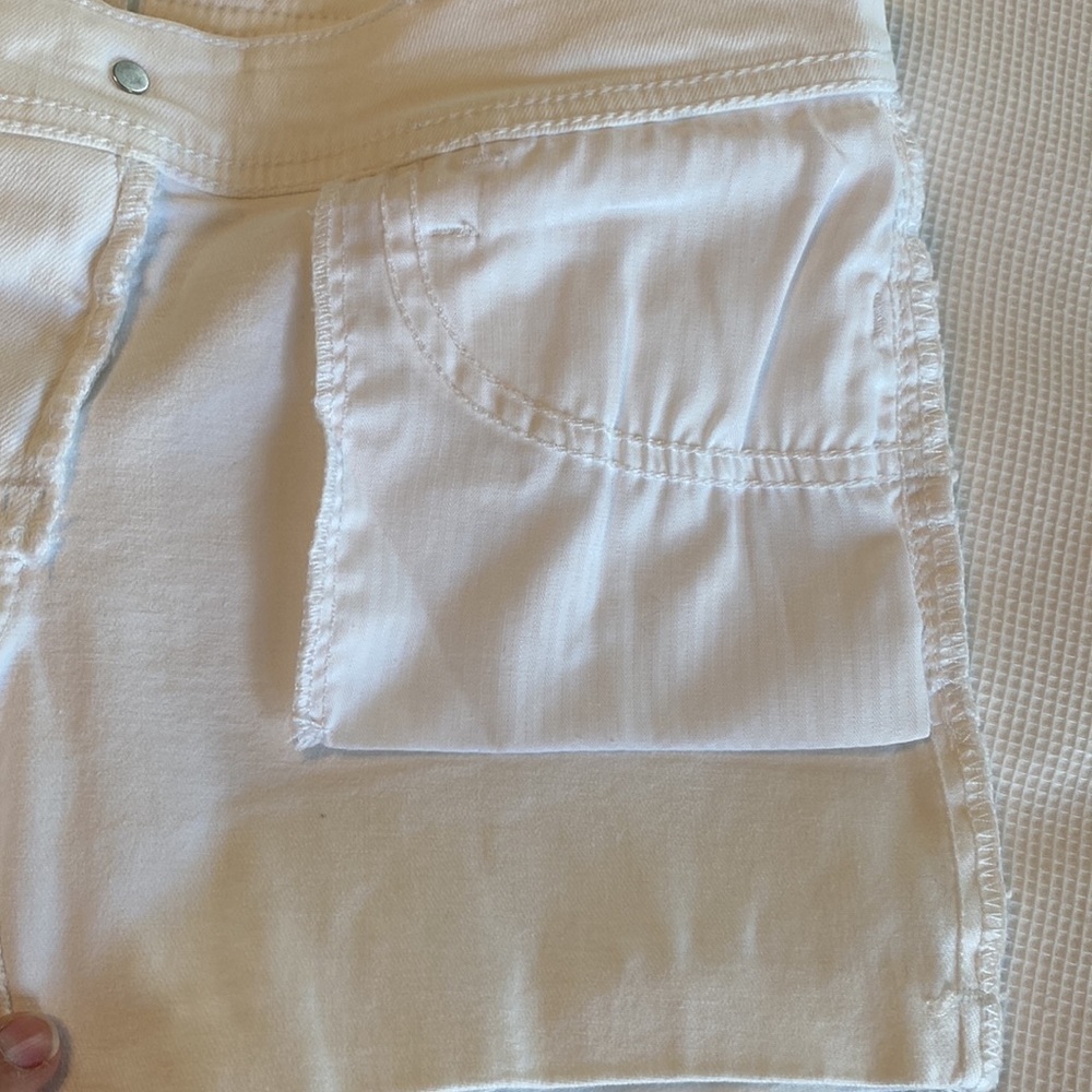 Hollister Midi Shorts Size 0 W 24 White Jeans - Picture 11 of 11